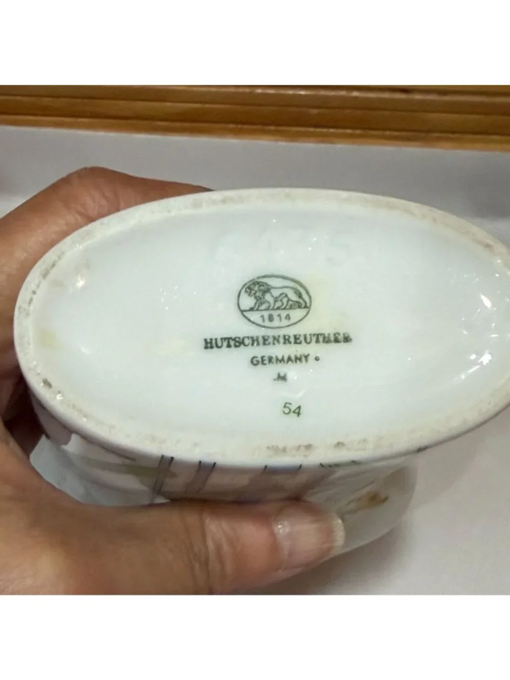 Vintage 70s Hutschenreuther Ole Winther Butterfly Cattail Porcelain Vase 7.25
